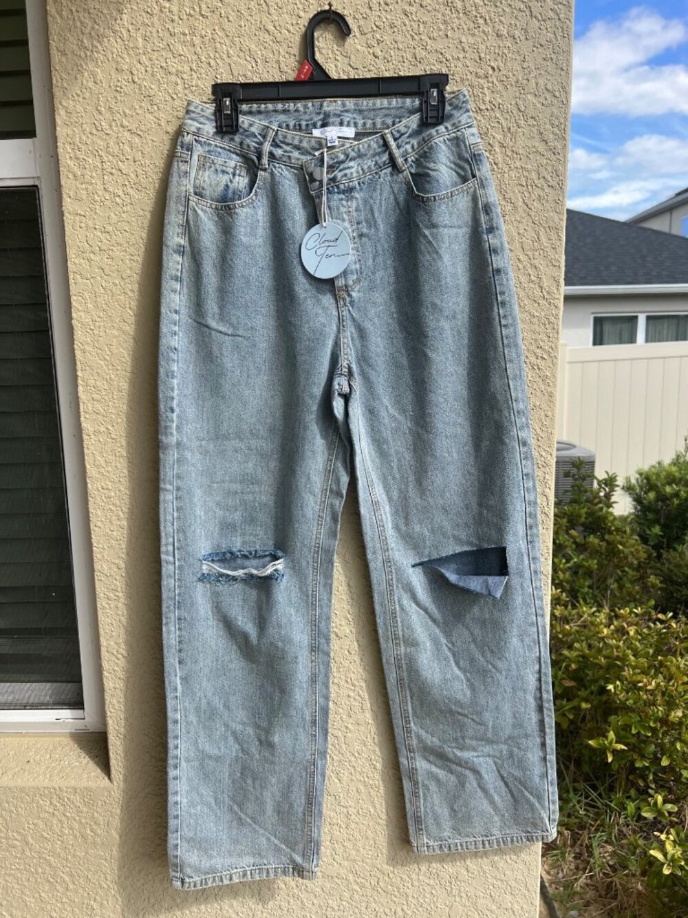 NWT wide leg jeans women high rise baggy denim pants relaxed fit retro LARGE